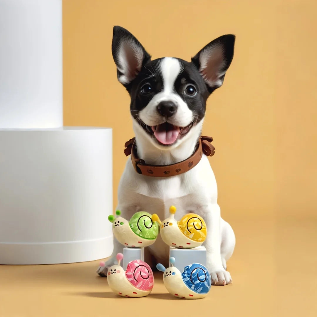 Jouet pour chien en forme d'escargot - Jouet à mâcher dentaire et peluche