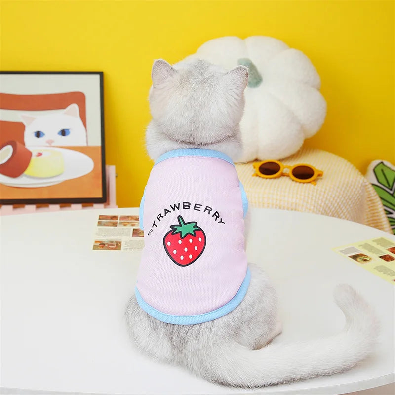 Cartoon Print Summer Vest for Cats & Small Dogs
