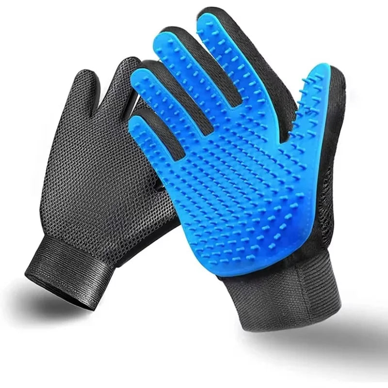 2-in-1 Grooming Glove & De-Shedding Brush for Dogs, Cats & Rabbits