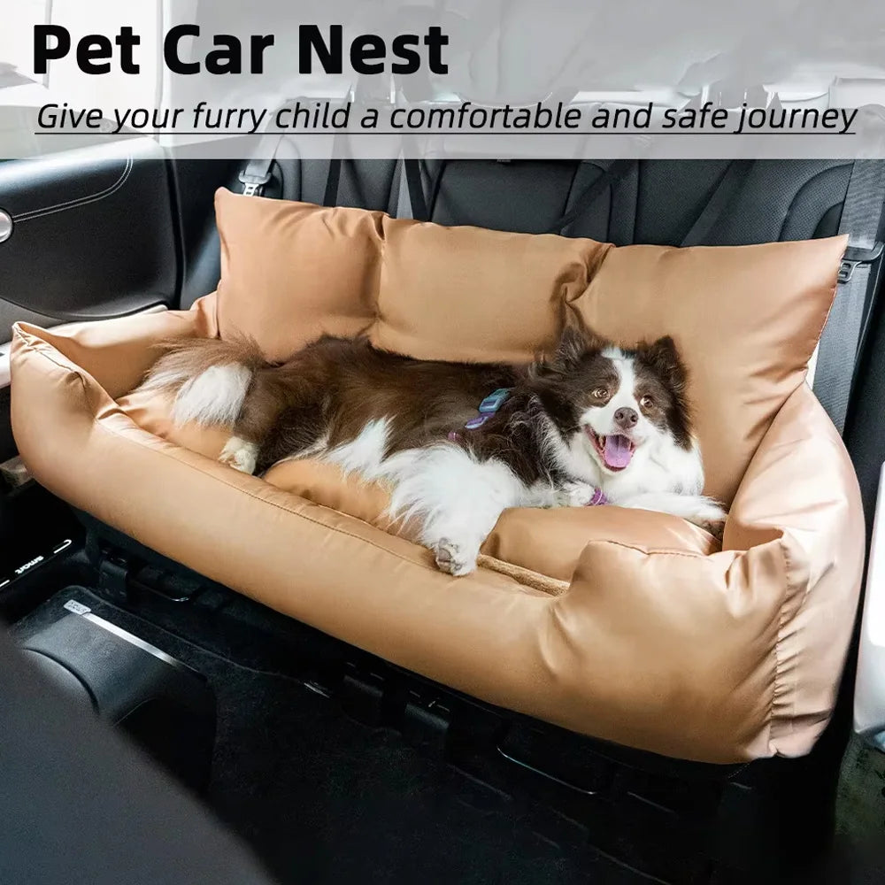 Rear Seat Dog Travel Bed with Removable Cover