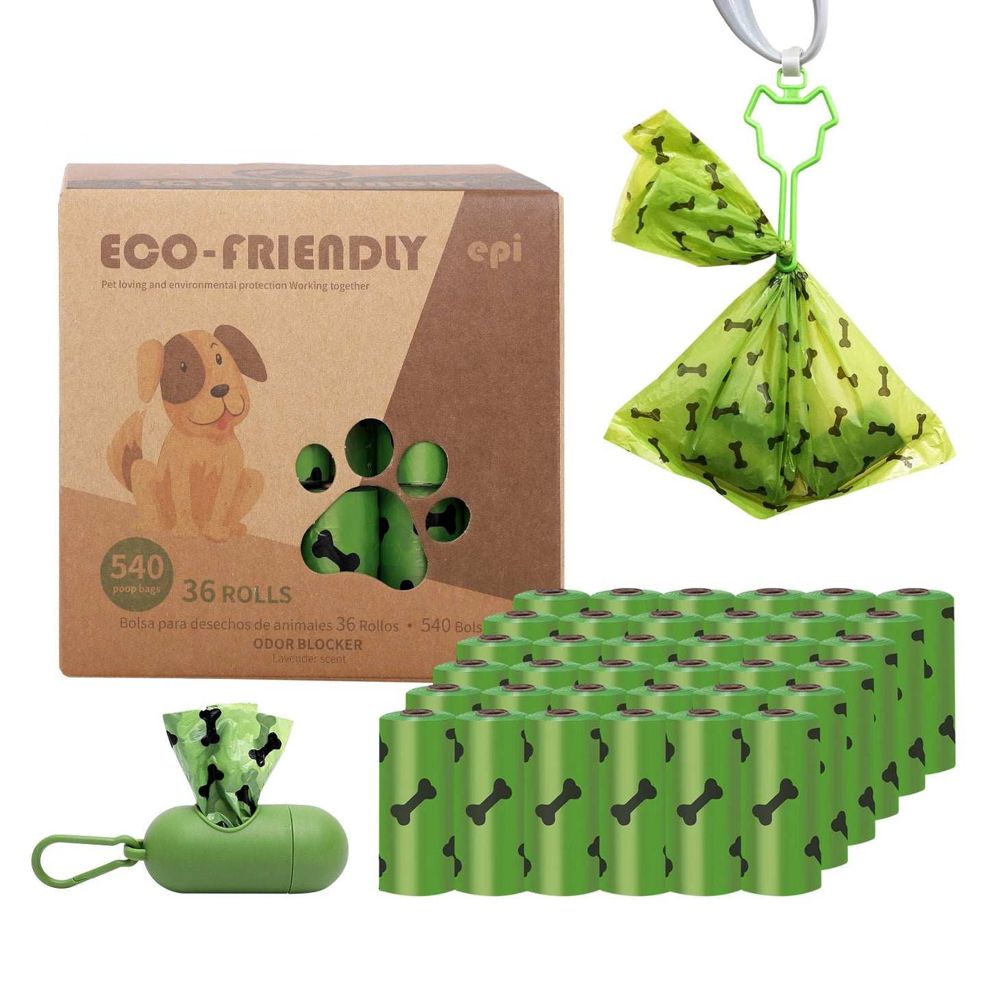 Biodegradable Dog Poop Bags with Dispenser
