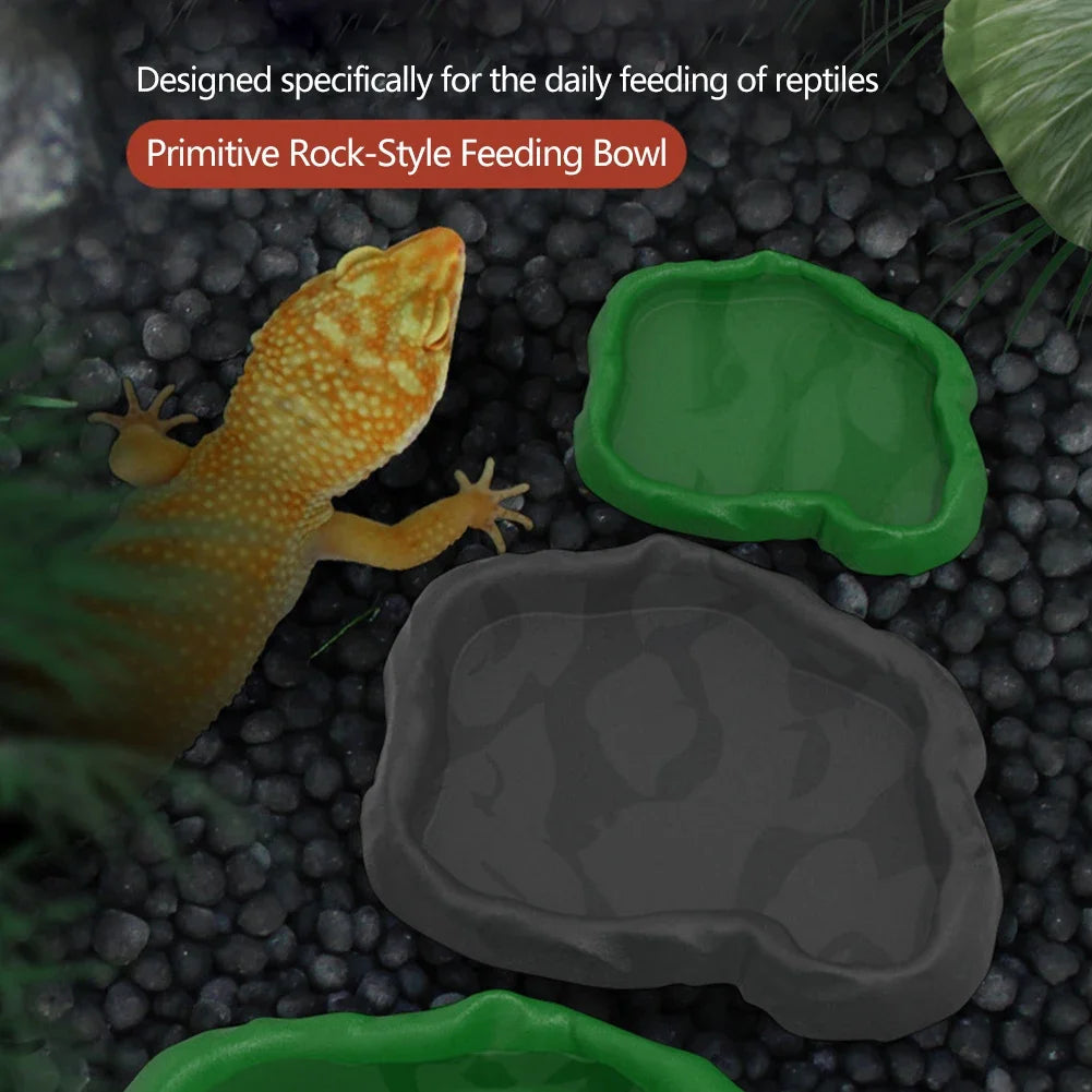 Reptile Rock-Style Food & Water Bowl for Terrariums