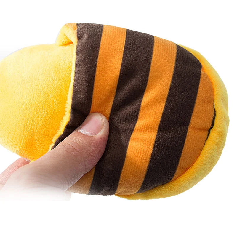 Squeaky Plush Slipper Chew Toy for Small Dogs