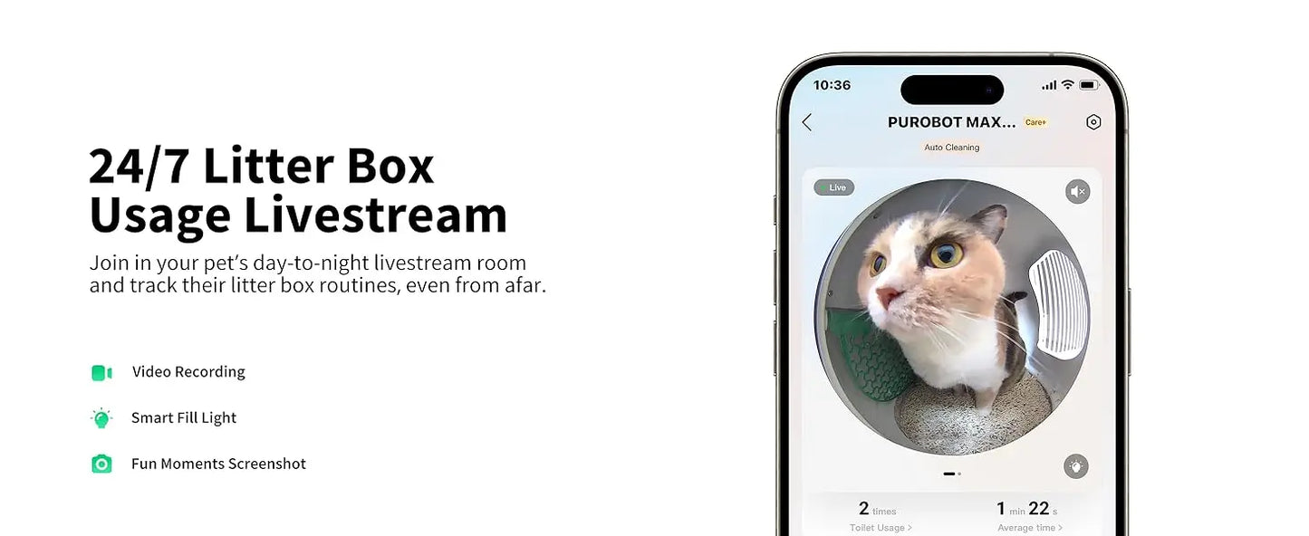 Self-Cleaning Smart Cat Litter Box with AI Camera & Odour Control