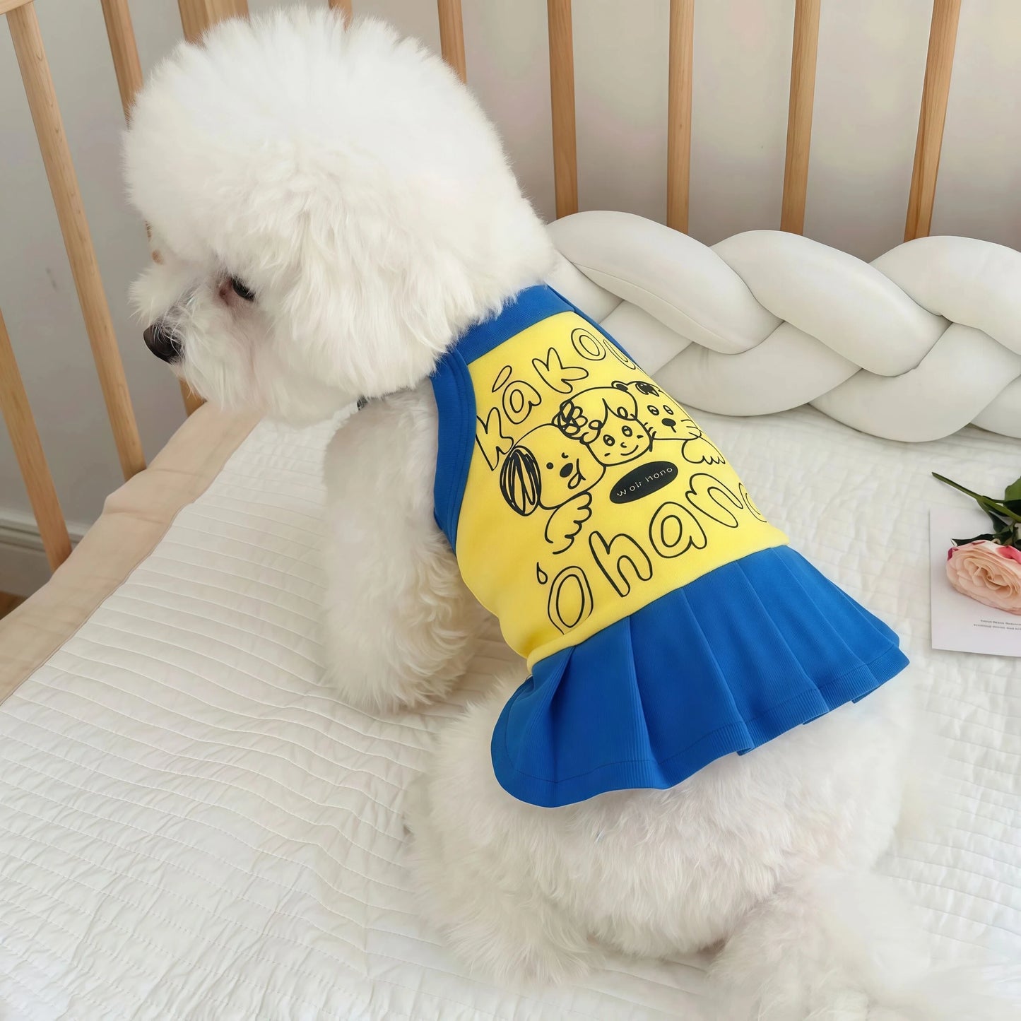 Cartoon Print Slip Dress for Small Dogs & Cats