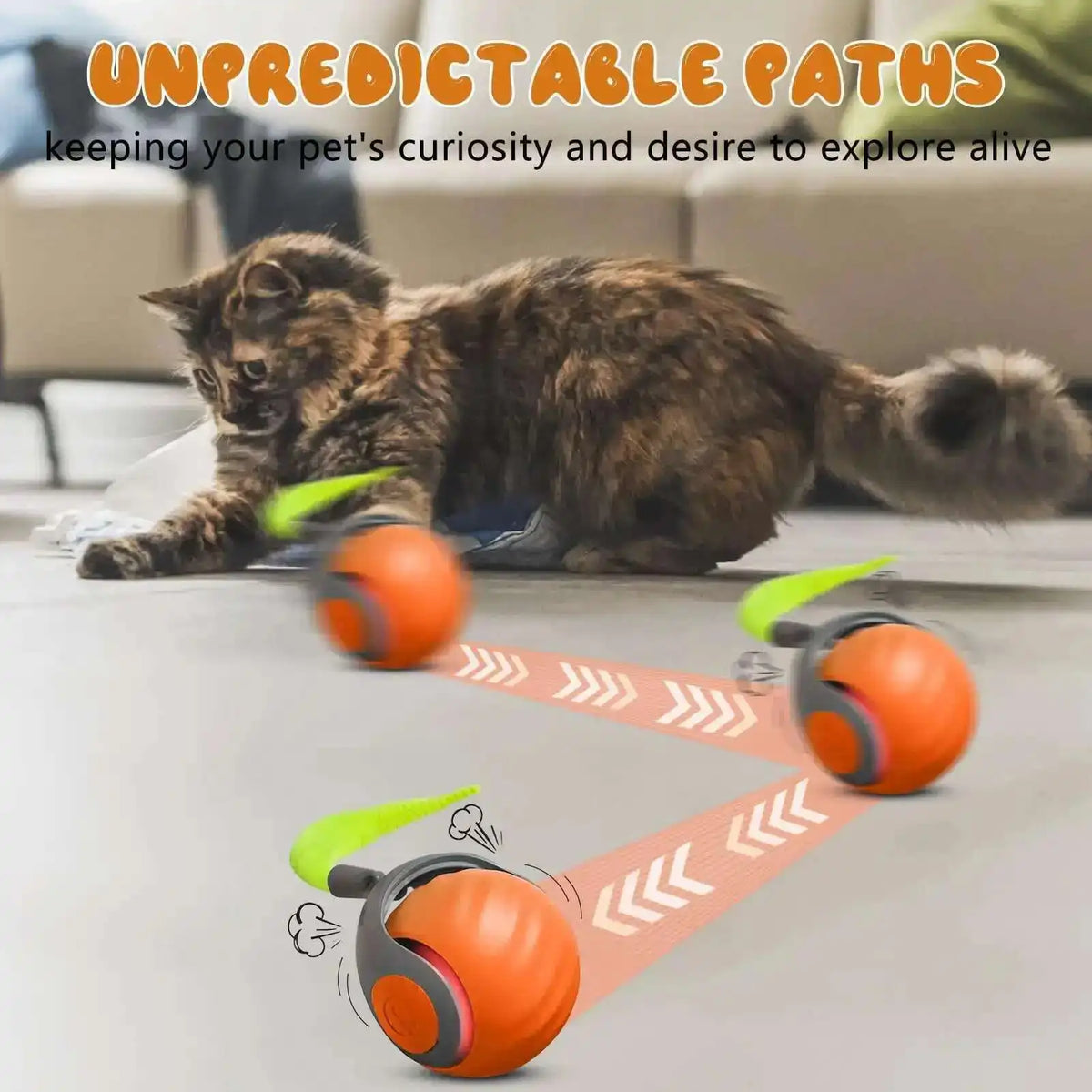 Smart Touch & Motion Activated Rolling Ball Toy for Cats & Dogs