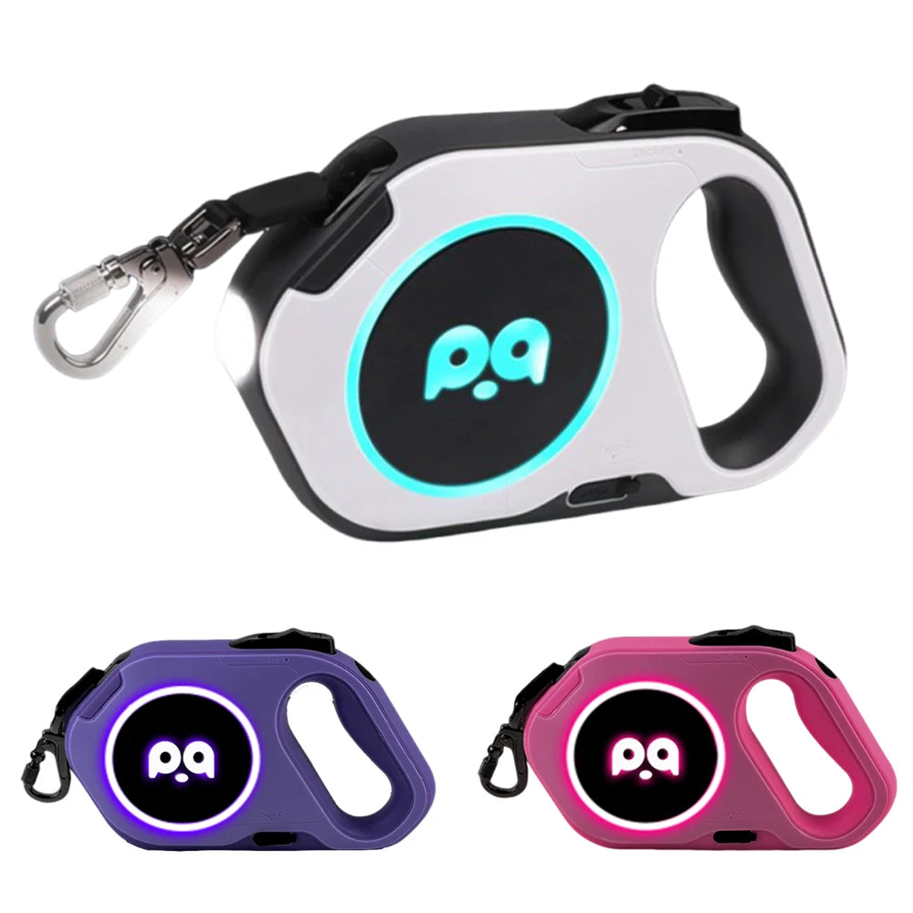 LED Retractable Dog Leash | 5M Rechargeable Light-Up Leash