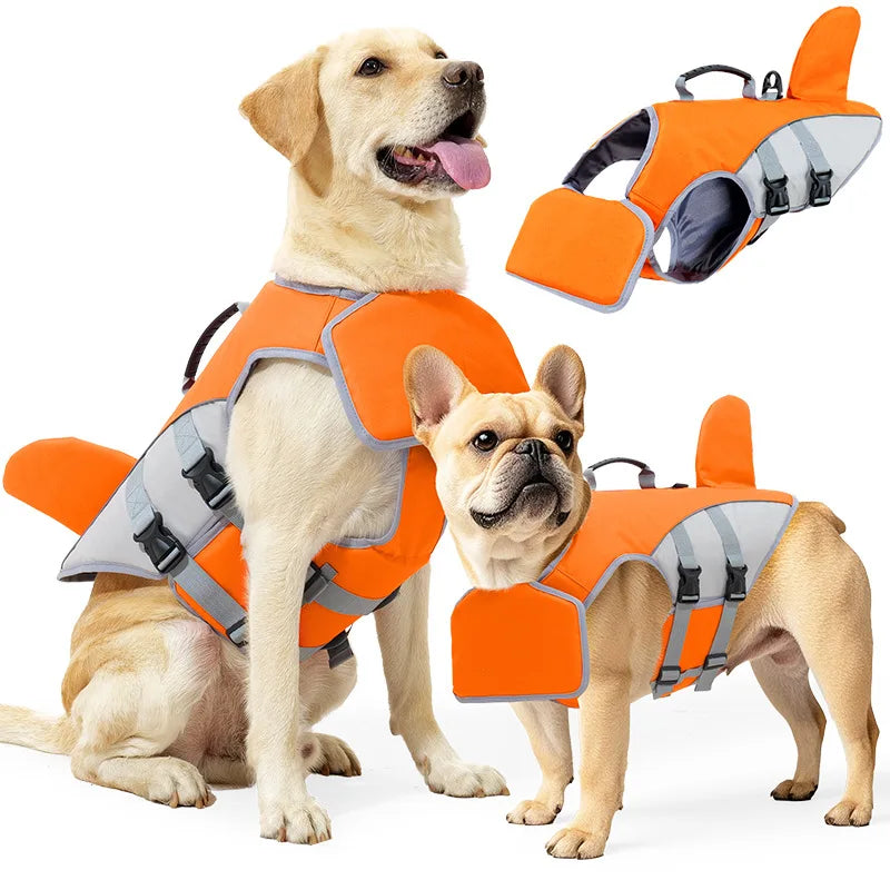Shark Fin Dog Life Jacket Safety Swim Vest