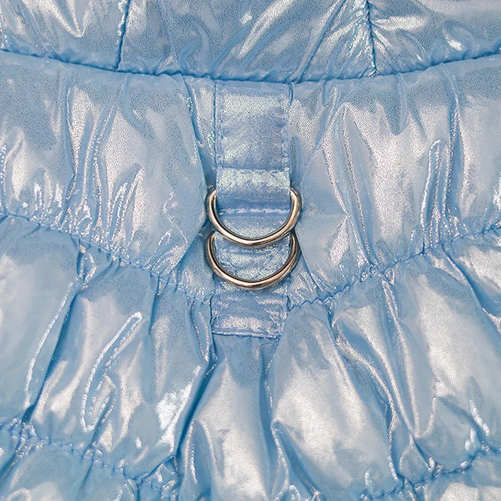 Winter Down & Fleece Dog Coat with Fur Collar for Small Dogs