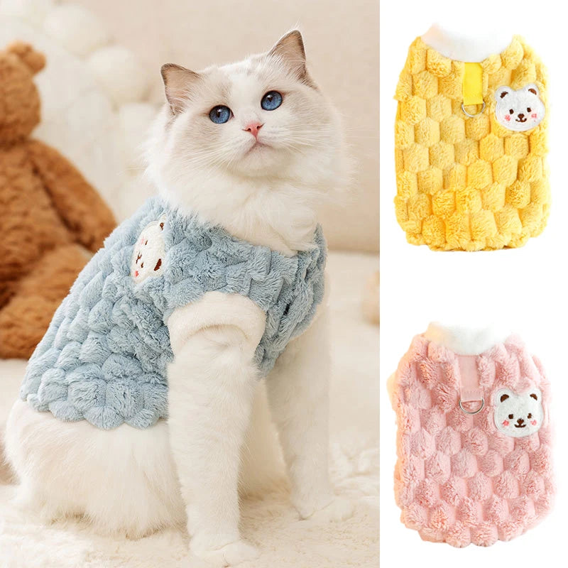 Fleece Button Jacket for Cats & Small Dogs