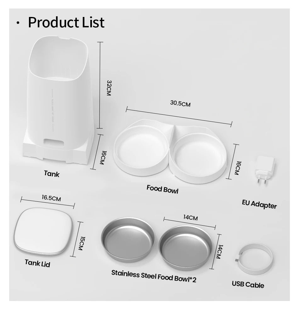 Automatic Dry Food Pet Feeder with Single or Double Bowls