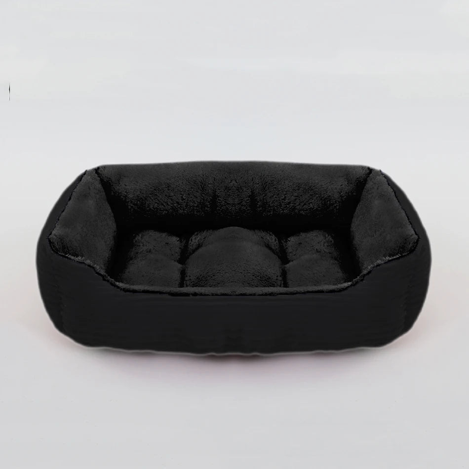 Square Plush Calming Dog & Cat Bed – Waterproof Oxford Sofa Cushion for Small & Medium Pets