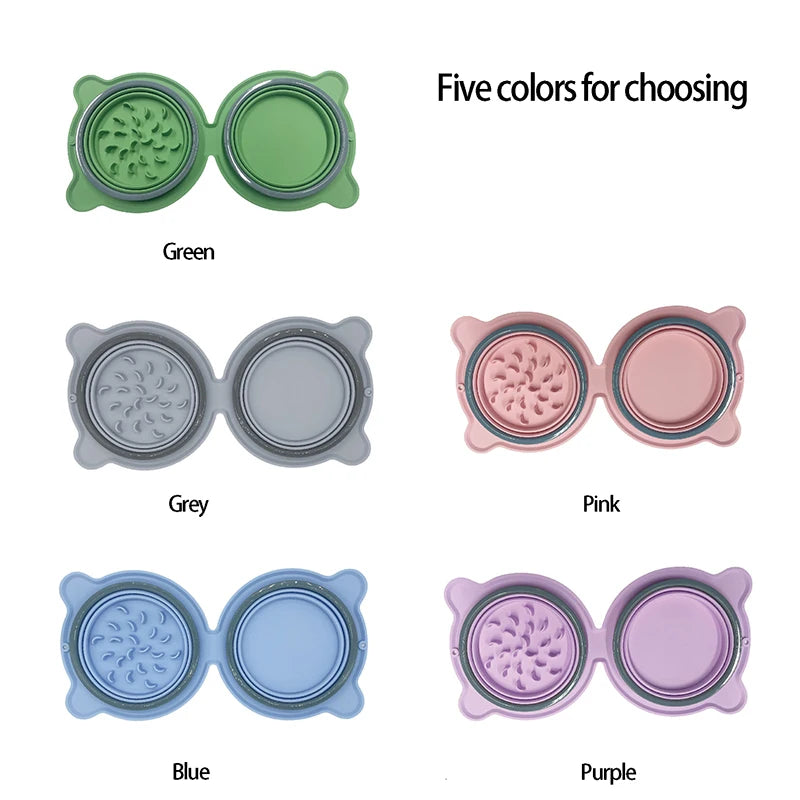 Foldable Silicone Travel Bowl for Dogs & Cats