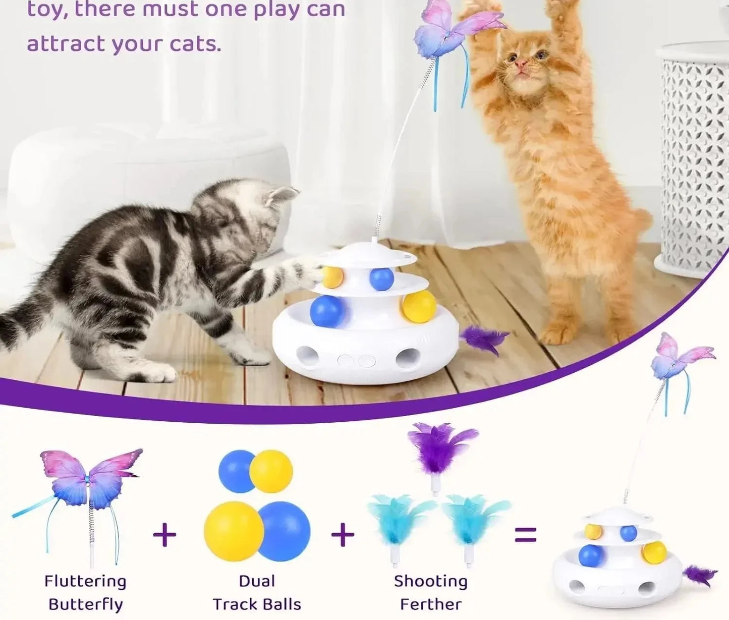 3-in-1 Automatic Interactive Cat Toy