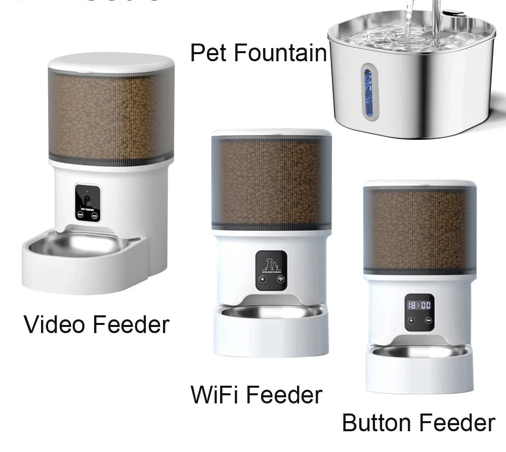 Smart WiFi Pet Feeder with Video Camera and Water Fountain