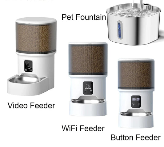 Smart WiFi Pet Feeder with Video Camera and Water Fountain