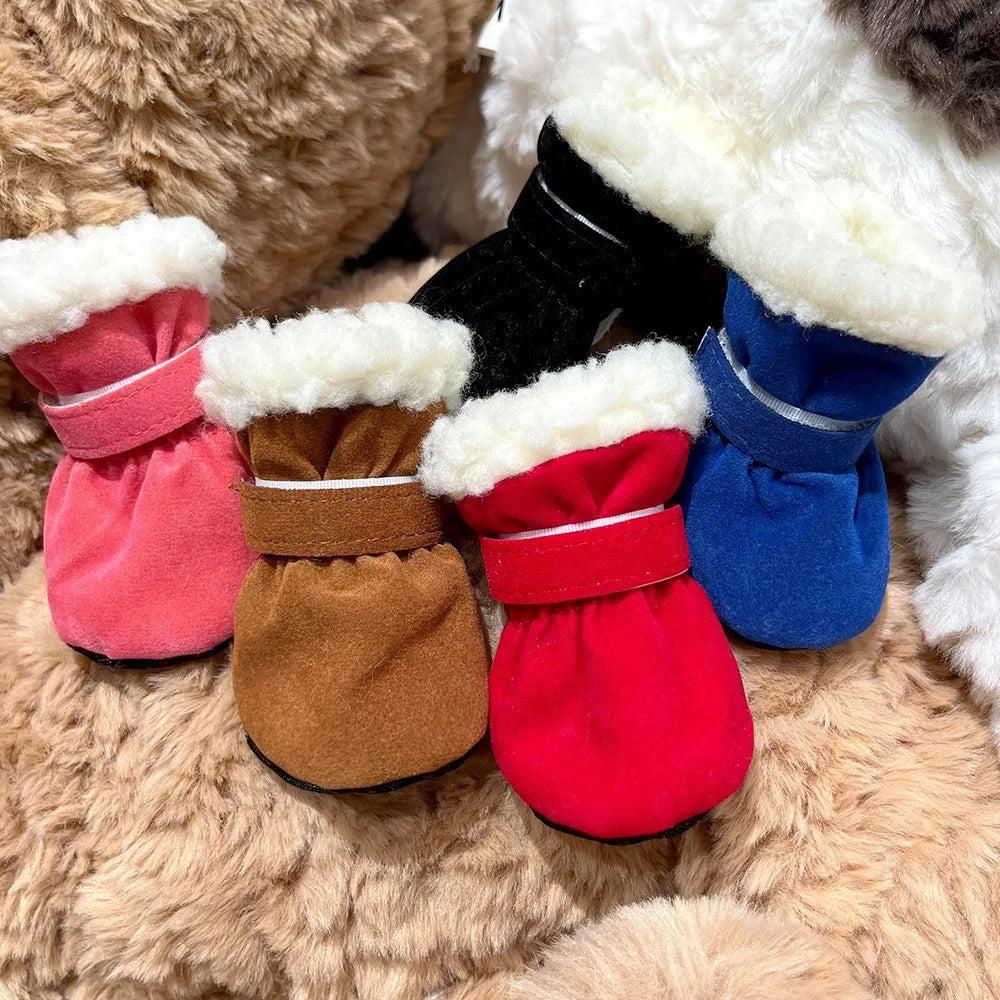 Bottes antidérapantes d'hiver pour chiens | Lot de 4 pour petits et moyens chiens et chats