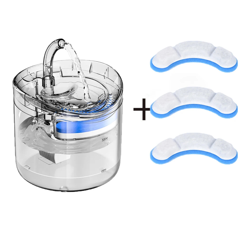 2L Motion-Sensor Pet Water Fountain with Activated Carbon Filter — USB Powered