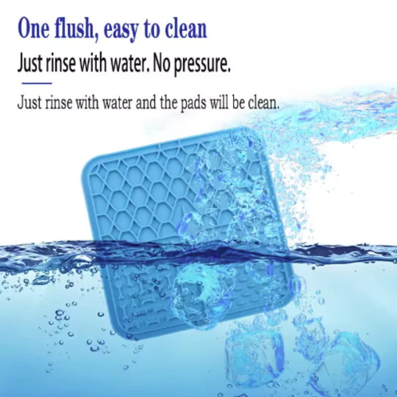 Silicone Lick Mat with Suction Cup for Dogs – Bath Distraction & Slow Feeding