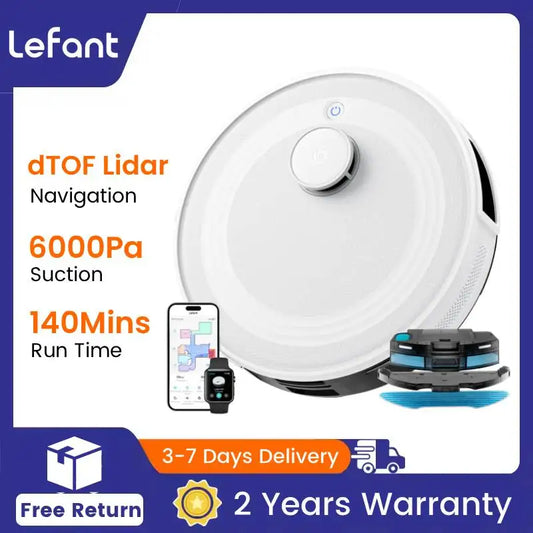 Robot Vacuum Cleaner with Laser Navigation & 6000Pa Suction | Anti-Tangle