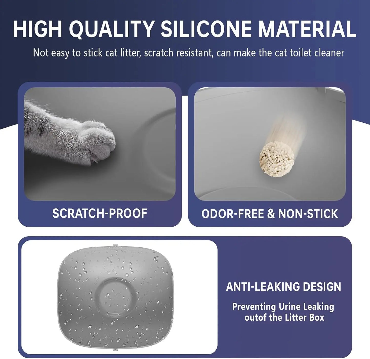 Self-Cleaning Litter Box Mat & Toilet Accessory for Cats