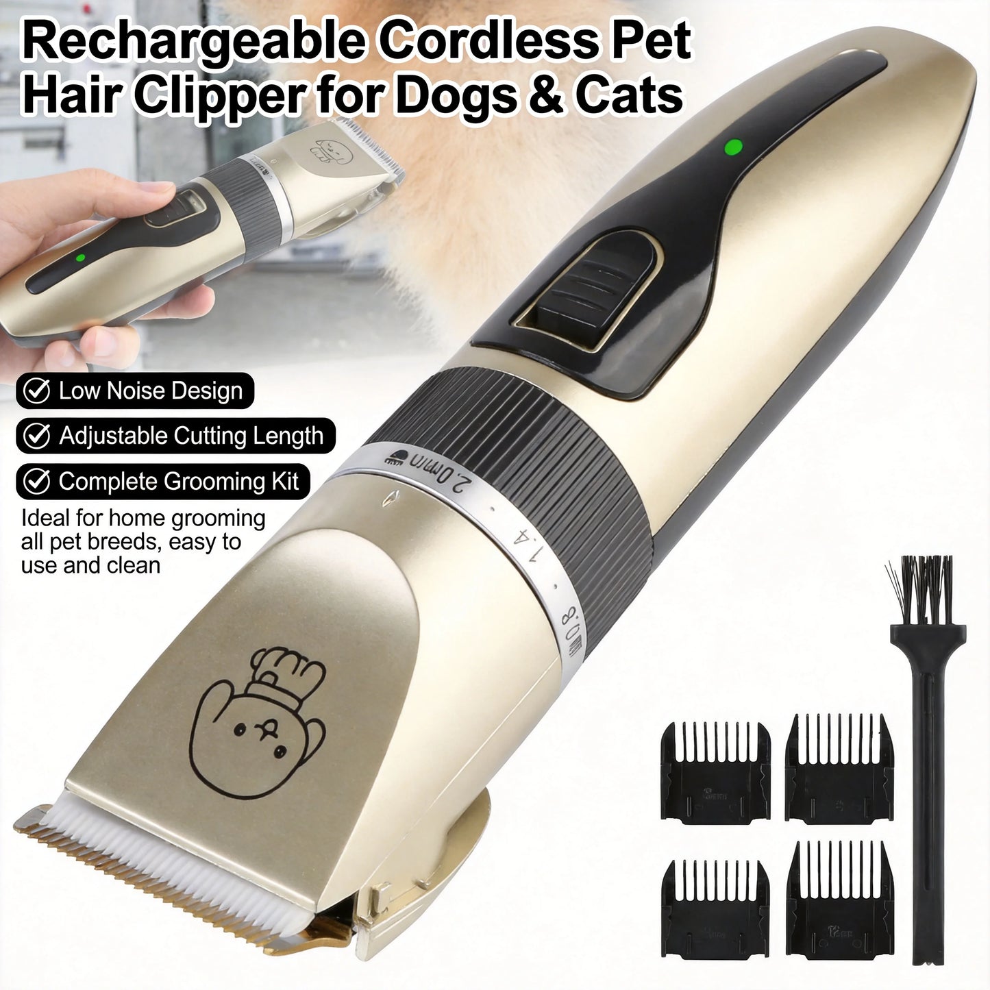 Electric Pet Hair Clipper & Grooming Set
