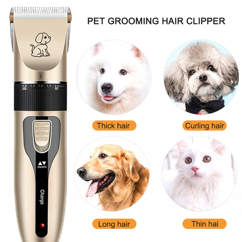 Professional Rechargeable Pet Grooming Clipper Kit for Dogs & Cats
