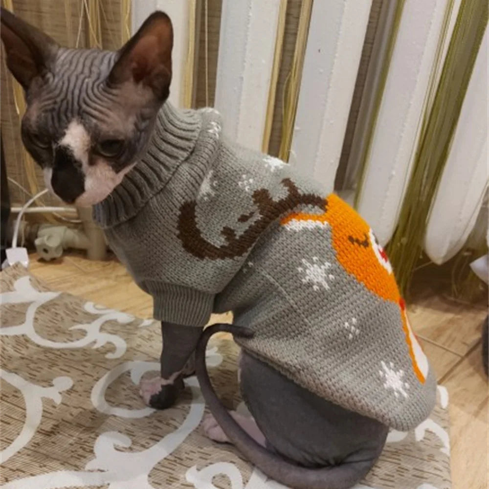 Animal Print Knit Sweater for Cats & Small Dogs