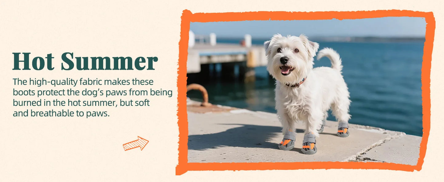 Bottes pour chien en maille respirante avec sangles réglables