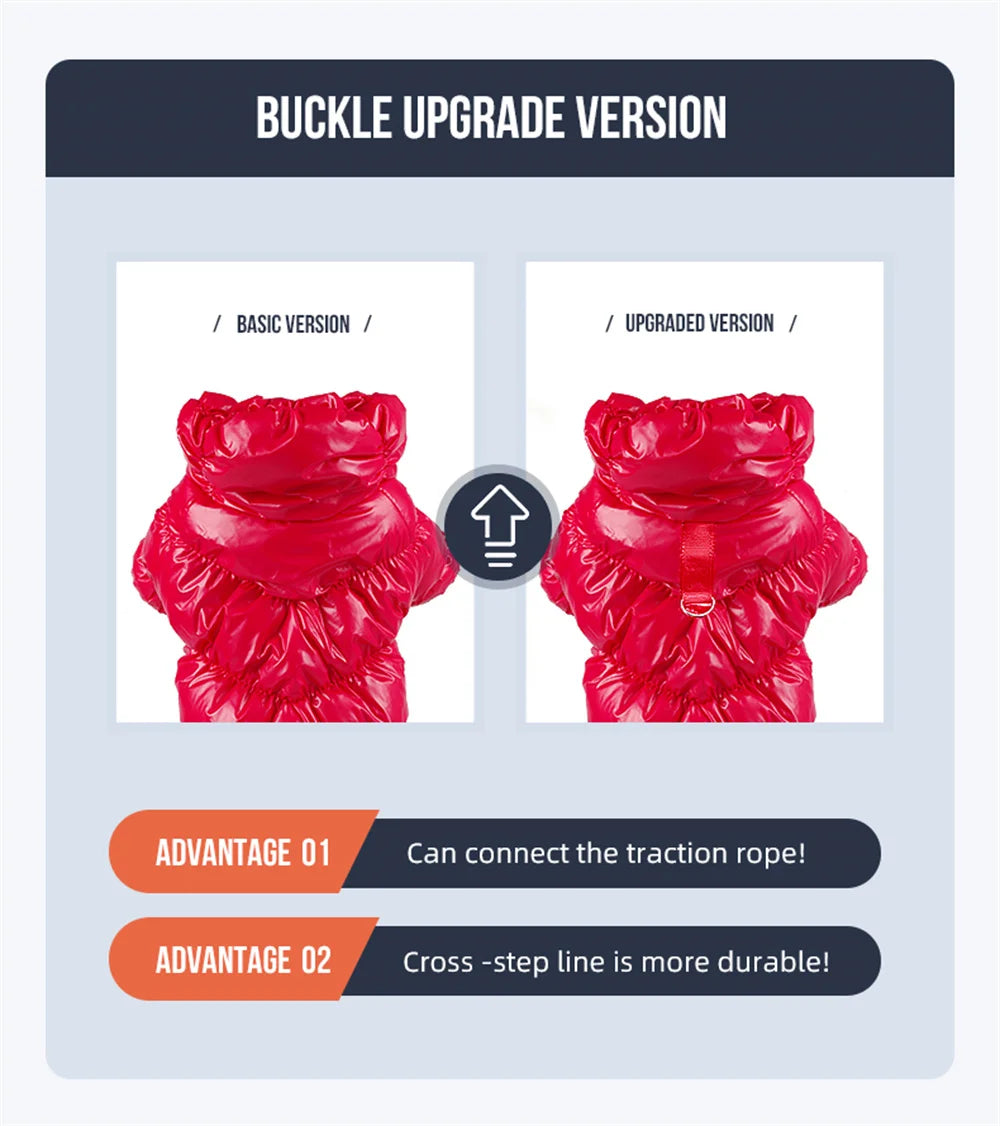 Waterproof Fleece Dog Jumpsuit with D-Ring for Small Dogs