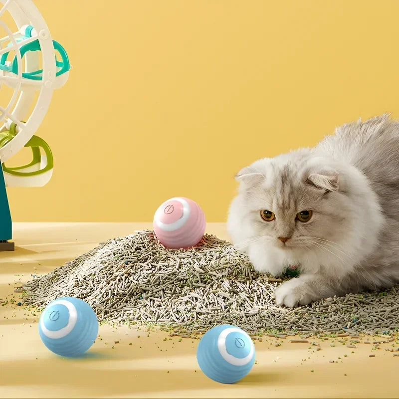 Automatic Rolling Cat Ball with Touch-Activated Play