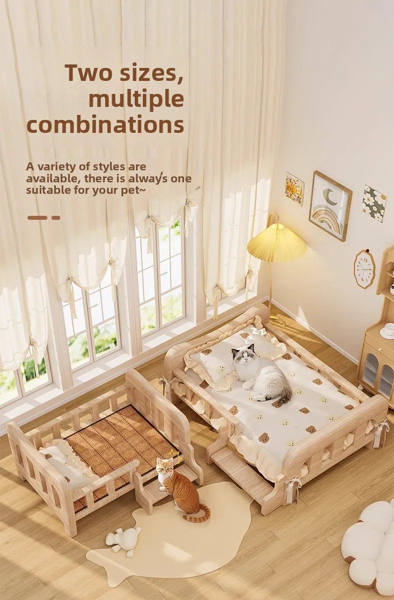 Solid Wood Pet Bed