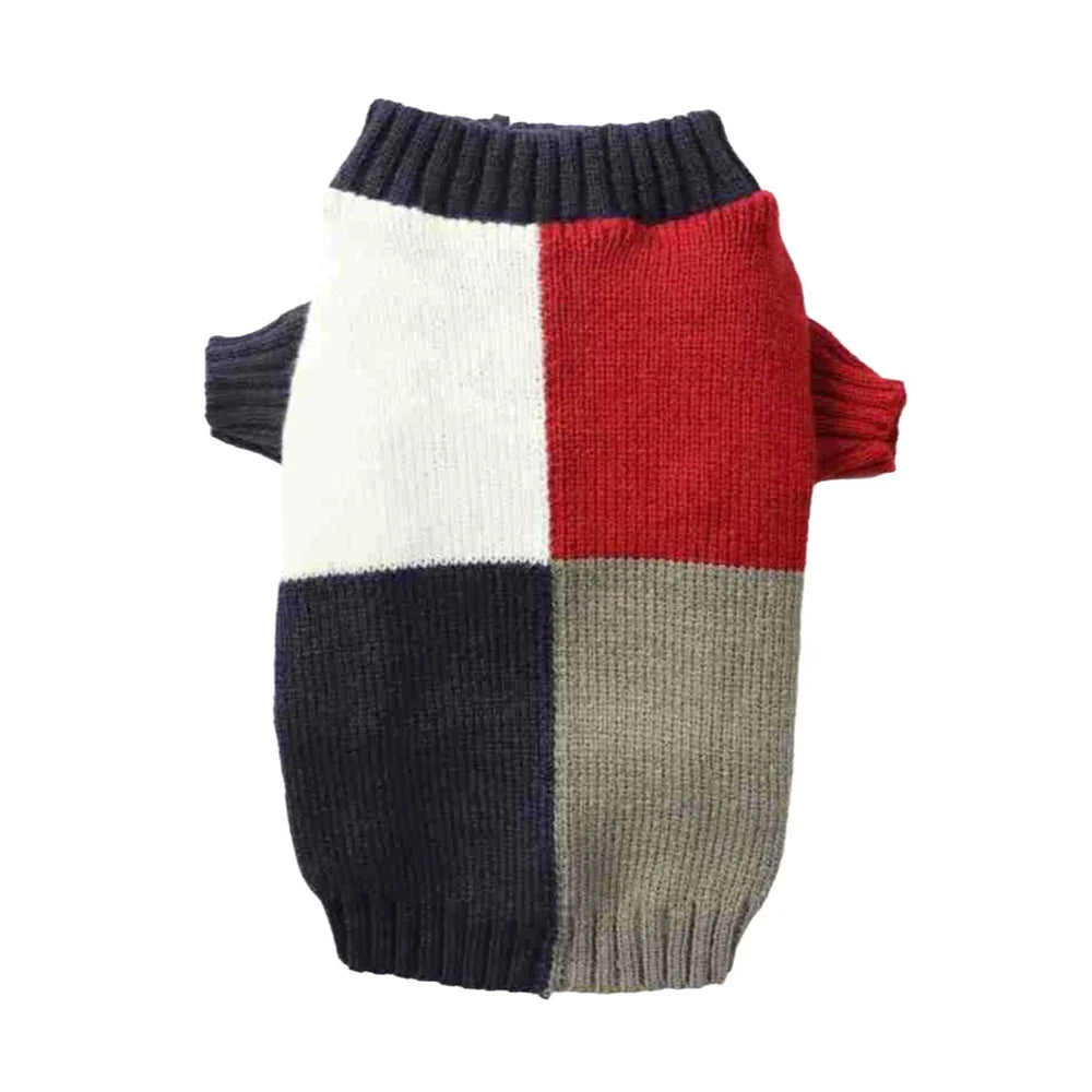Colour-Block Knitted Sweater for Small Dogs & Cats