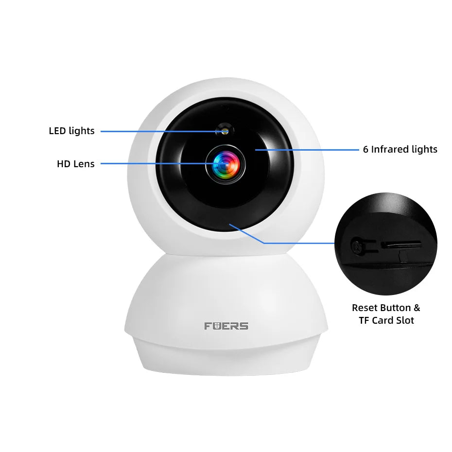 Smart WiFi Pet Camera with AI Tracking & Night Vision