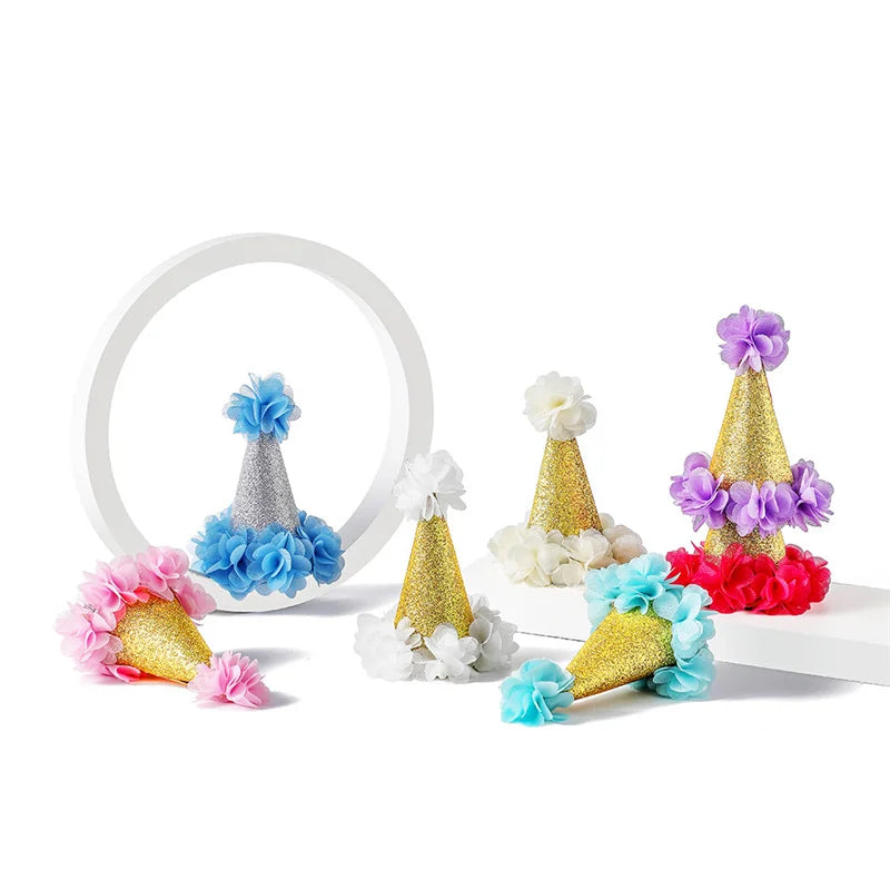 Adjustable Birthday Hat & Headdress for Dogs & Cats