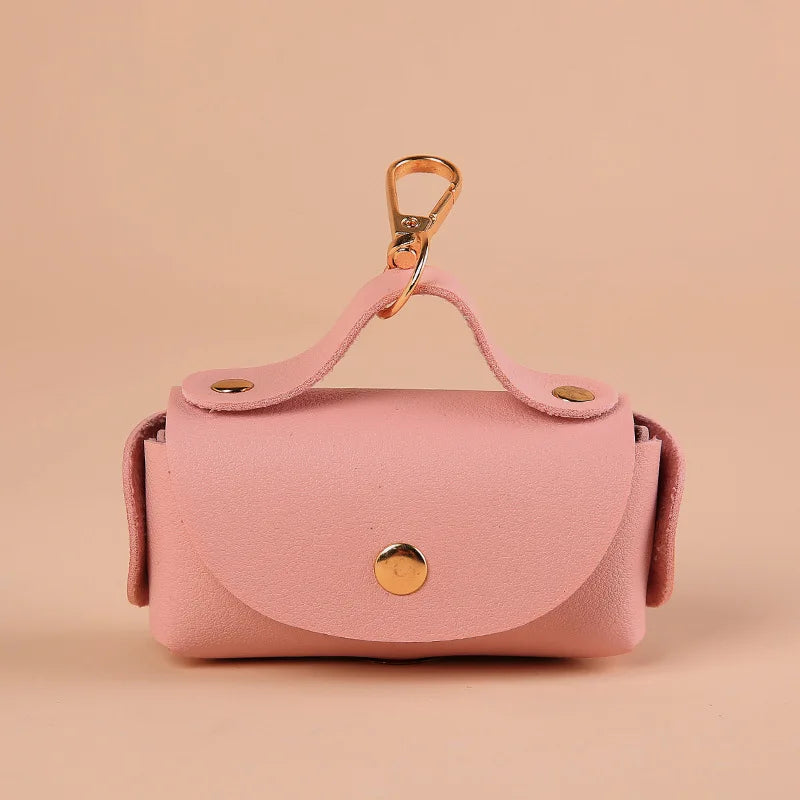 Distributeur de sacs à déjections en cuir avec clip pour les promenades de chien