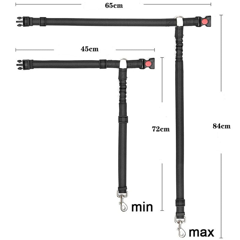 Reflective Dog Car Seat Belt and Walking Leash for Small Dogs