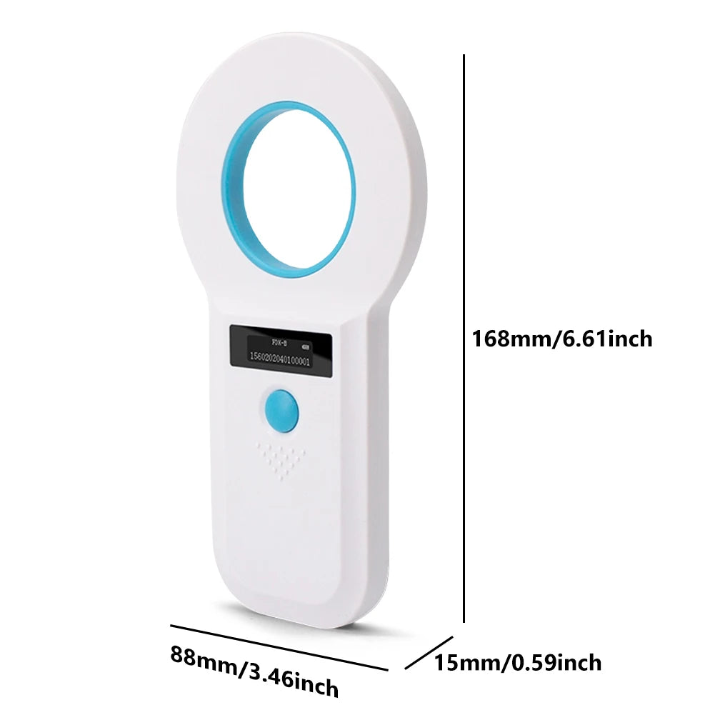 Handheld Pet Microchip Scanner | RFID & EMID Reader with OLED Display