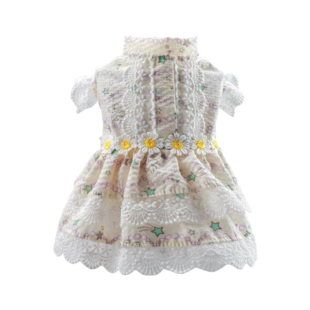 Lace Flower Princess Dress for Cats & Small Dogs