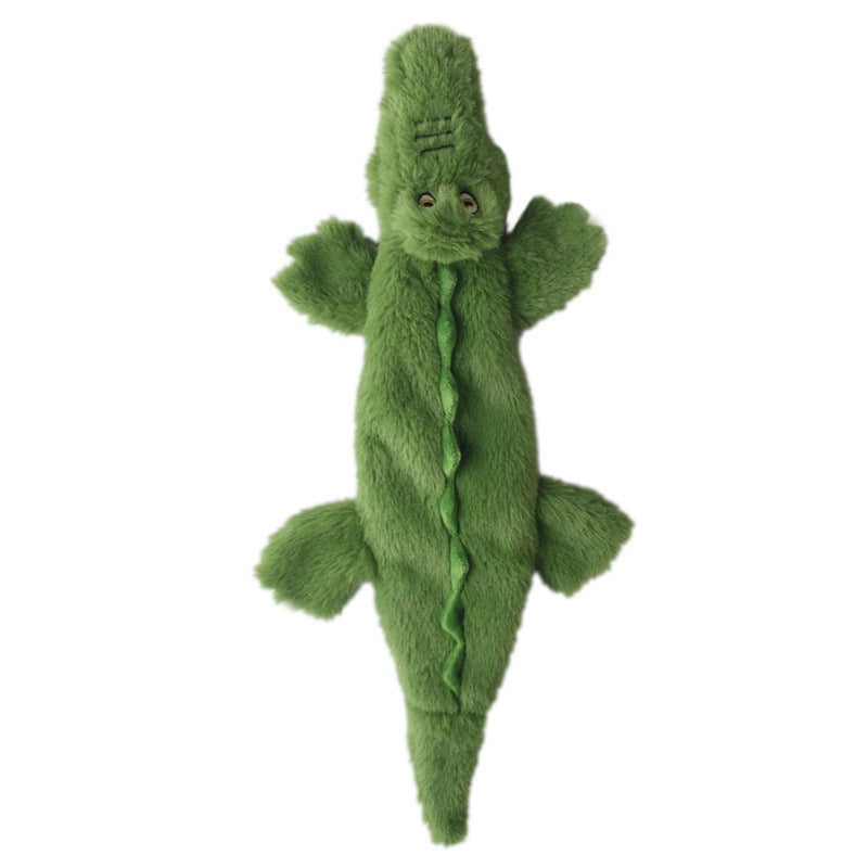 Jouet pour chien en peluche crocodile couineur avec papier froissé