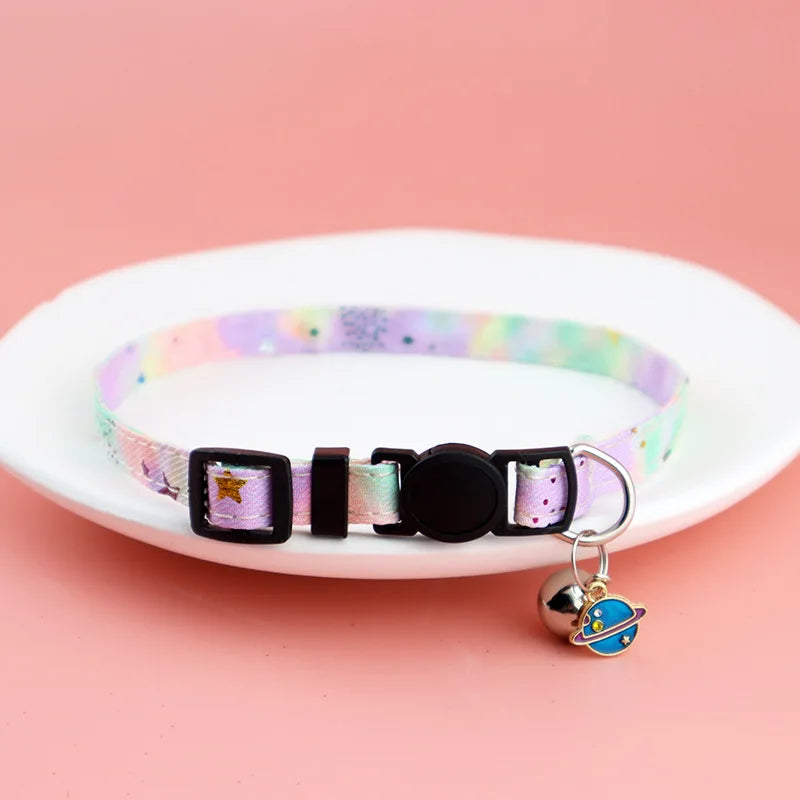 Colourful Butterfly & Star Pet Collar with Bell