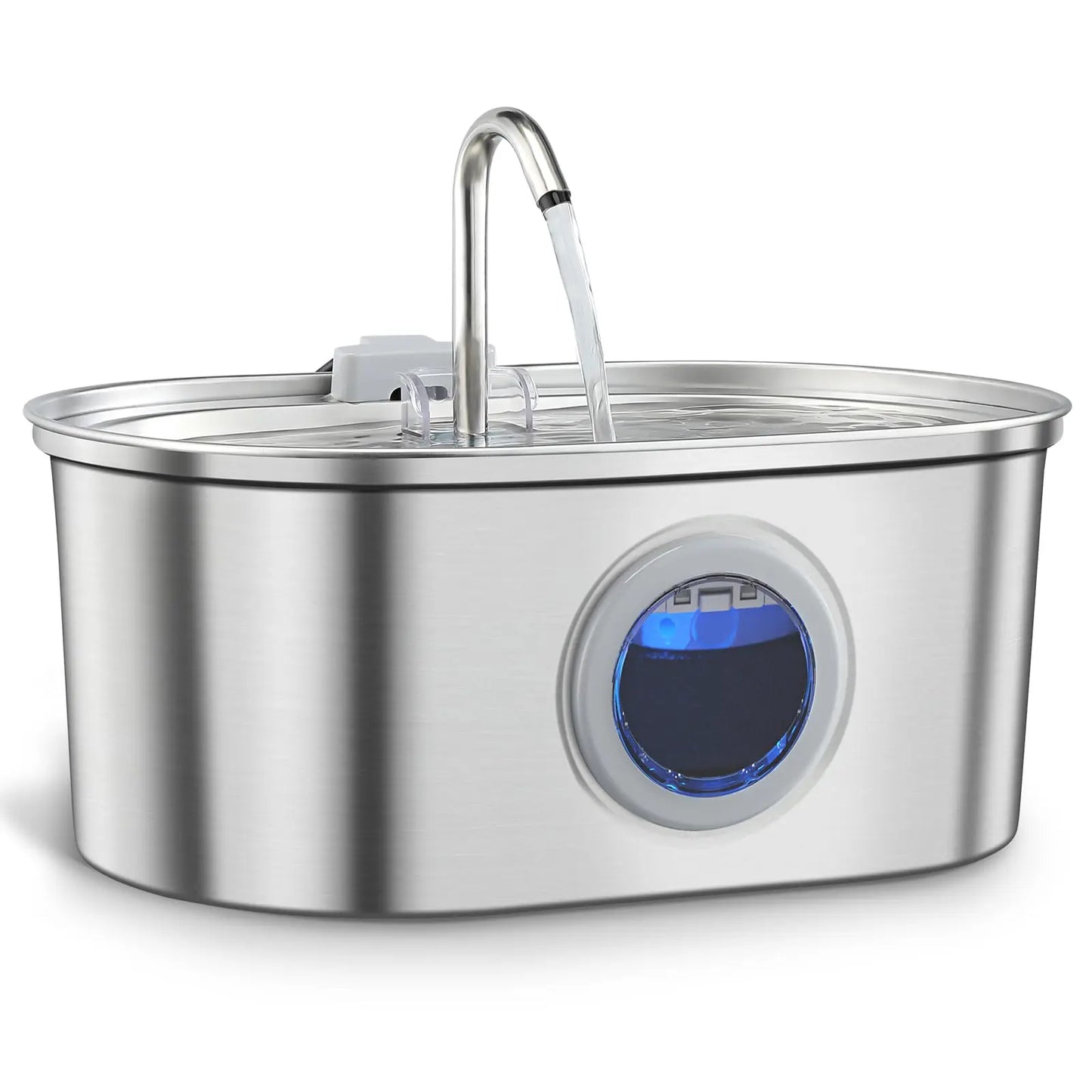 3.2L Stainless Steel Pet Water Fountain with Visible Water Level Window