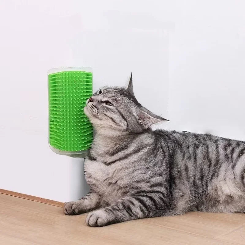 Cat Self-Grooming Wall Corner Brush - Massage & Hair Removal Tool