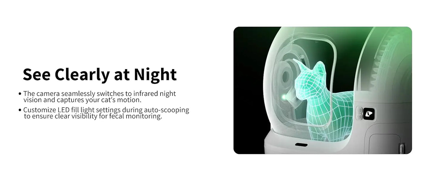 Self-Cleaning Smart Cat Litter Box with AI Camera & Odour Control