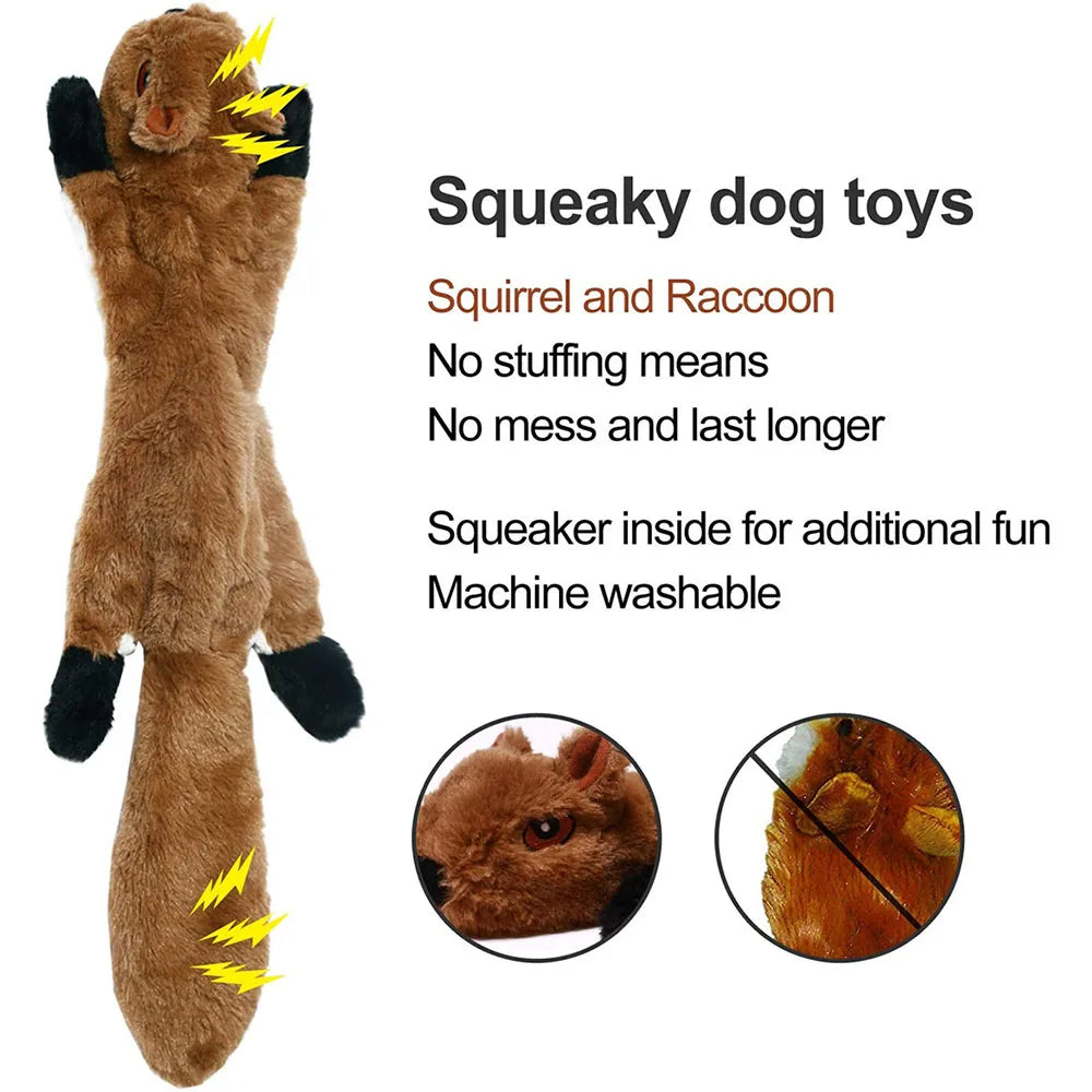 Stuffing-Free Squeaky Dog Toy with Crinkle