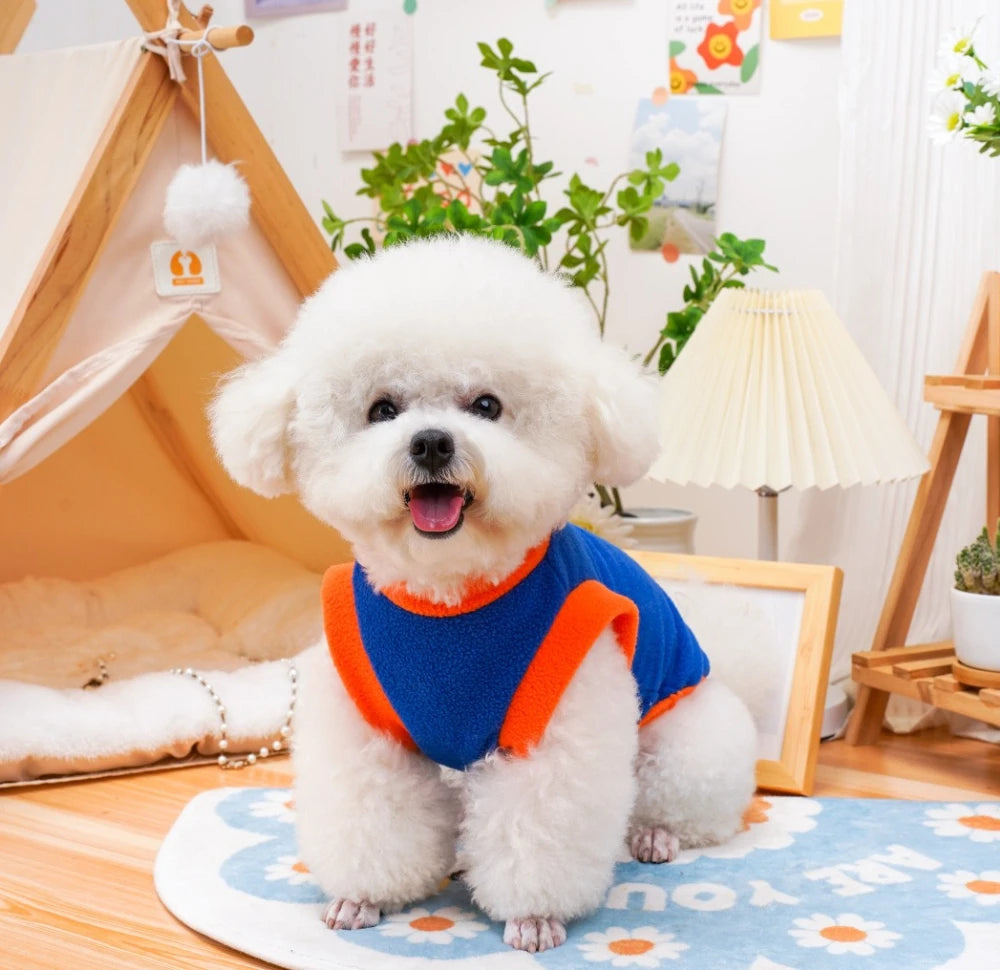 Fleece Vest Sweater with Harness Ring for Small & Medium Dogs & Cats