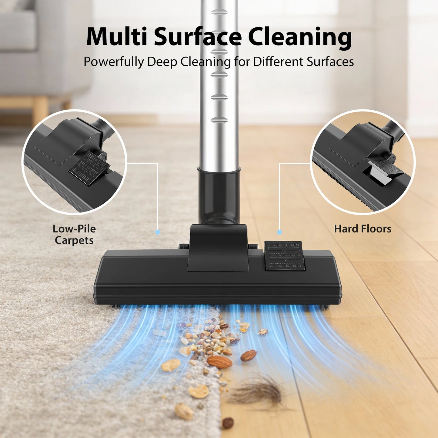Pet Hair Bagless Vacuum Cleaner with HEPA Filter & 3-in-1 Brush
