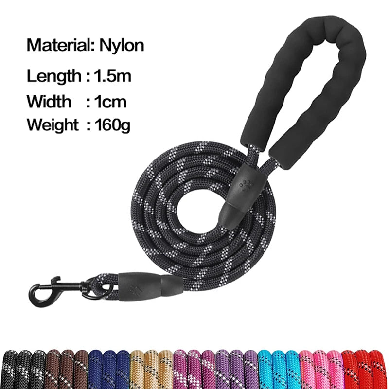 Reflective Dog Leash with Poop Bag Dispenser