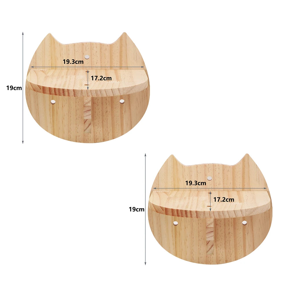 Wall-Mounted Cat Climbing Shelf & Hammock Set