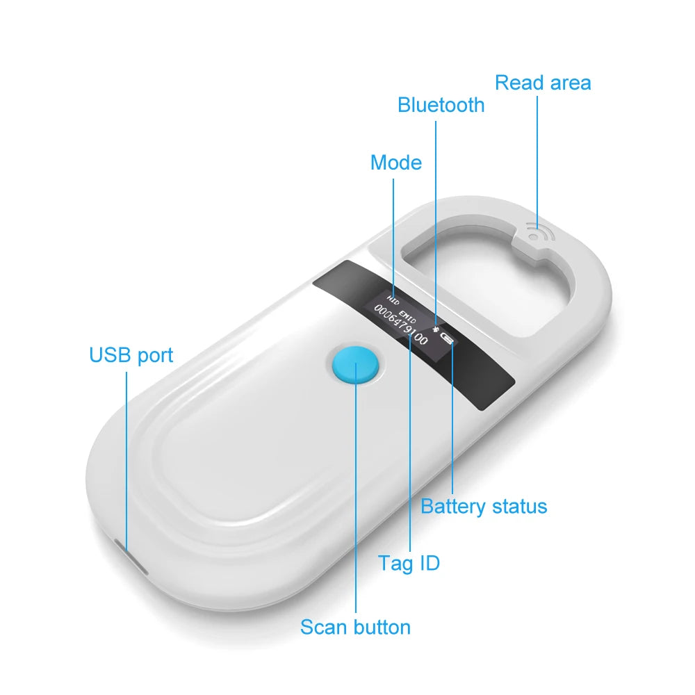 Handheld Pet Microchip Scanner & RFID Reader